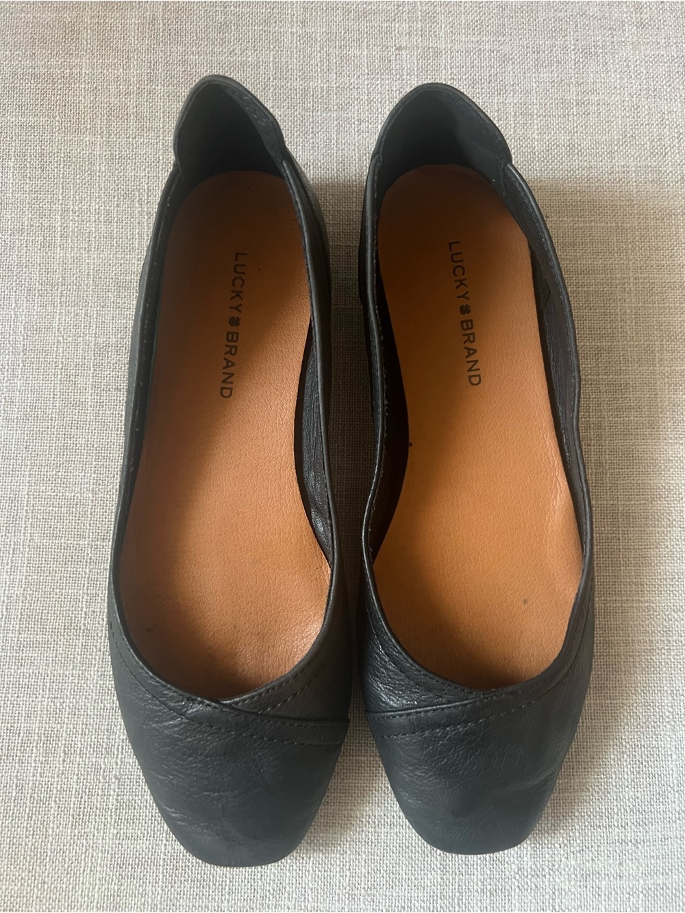 Lucky Brand black Leather Ballet Flats, women’s 6, office casual dressy capsule